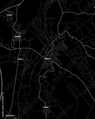 Hlohovec Slovakia Map, Detailed Dark Map of Hlohovec Slovakia photo