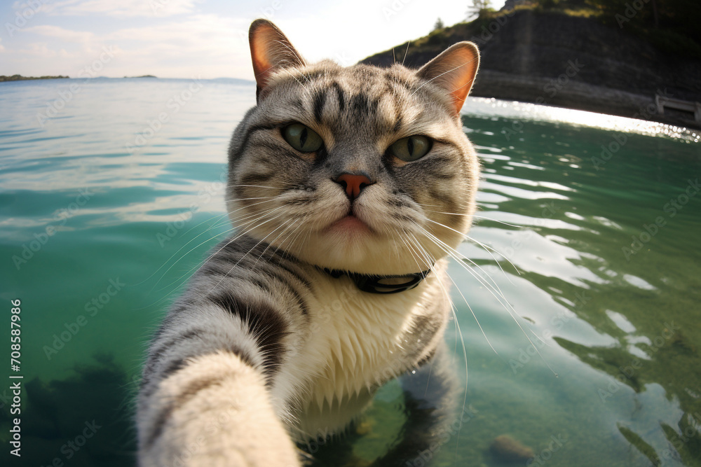 a cat takes a selfie, a cute cat a cat takes a selfie, a cute cat