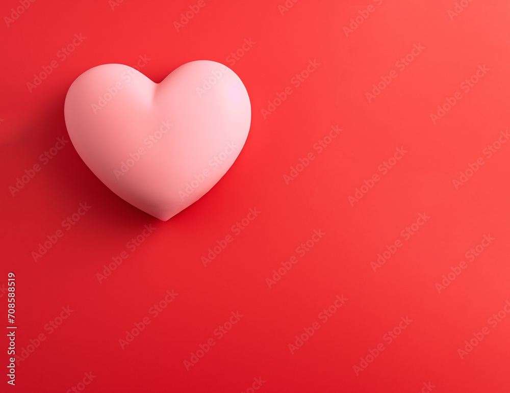 Valentine's Day background. Heart on a pastel red background. Valentine's Day concept. Space for text Valentine's Day background. Heart on a pastel red background. Valentine's Day concept. Space for text