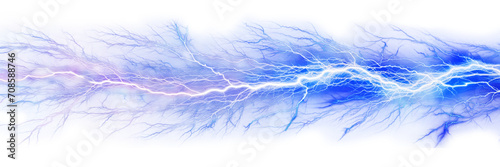 Blue electricity isolated on transparent background.
