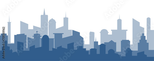 Modern City Skyline Silhouette. Modern Cityscape. Vector Illustration.