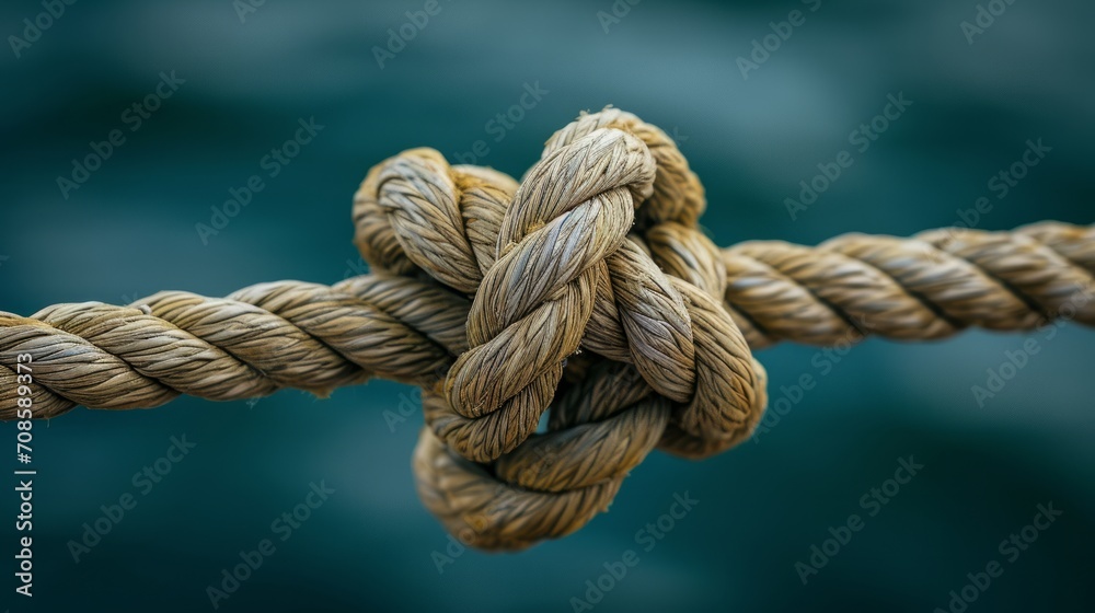 Close-Up of Rope on Green Background