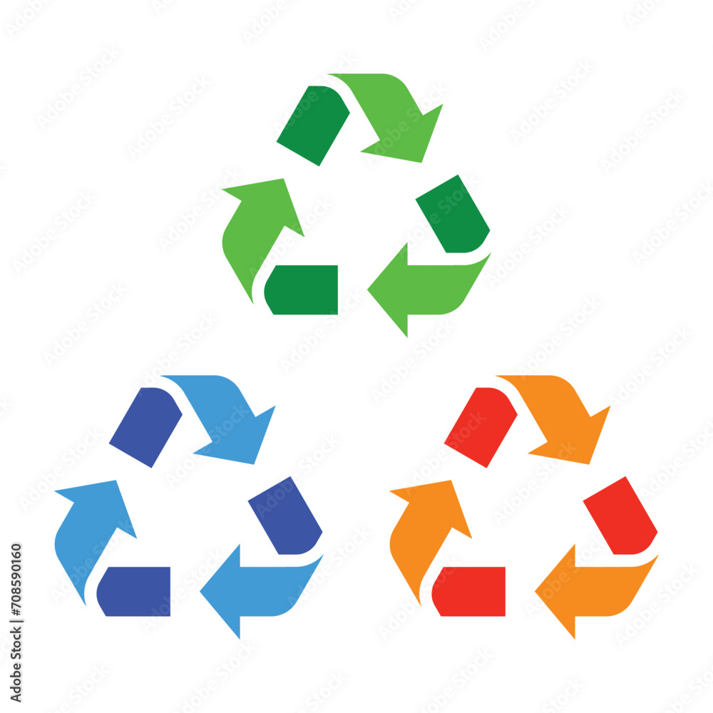 recycling logo vector element, recycling icon template recycling logo vector element, recycling icon template