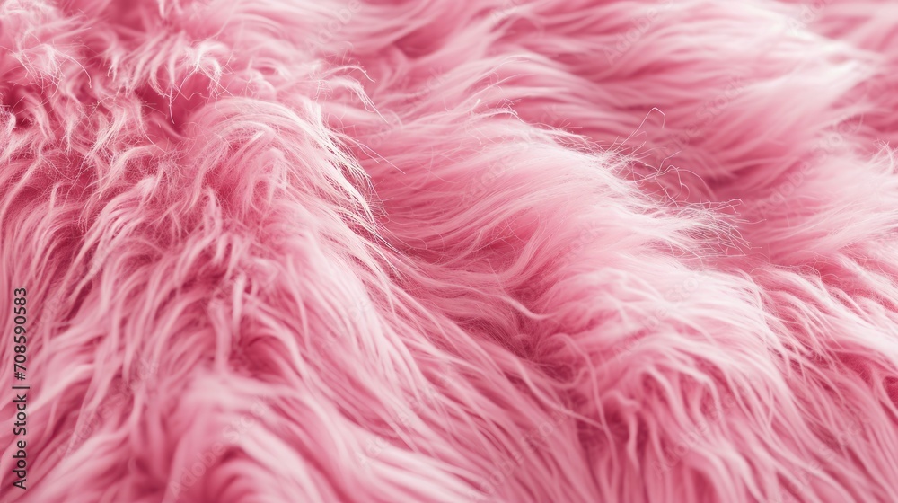 Close-Up Pink Fur Texture - Soft and Vibrant Fur Fabric Background
