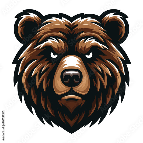 Wallpaper Mural Wild brave animal grizzly bear head face mascot design vector illustration, logo template isolated on white background Torontodigital.ca