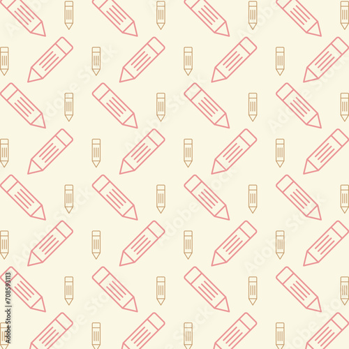 Pencil repeating pattern vector design beautiful illustration background