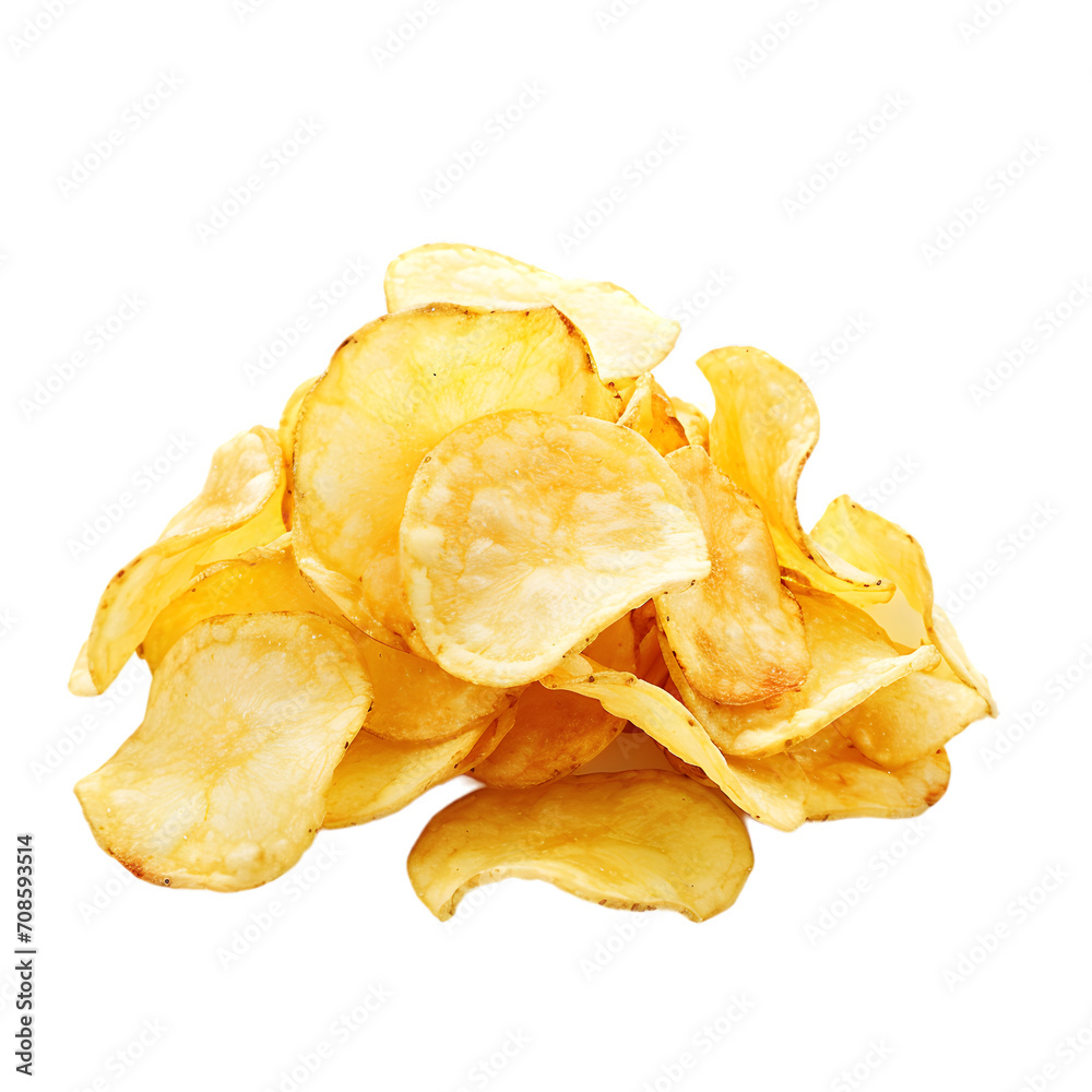 Potato chips isolated on transparent background Potato chips isolated on transparent background