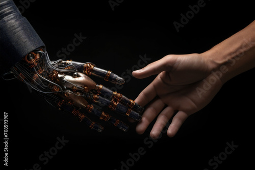 Human Hand Reaching Towards a Complex Robotic Mechanism  Embodying Future Connectivity  Extending Beyond Boundaries