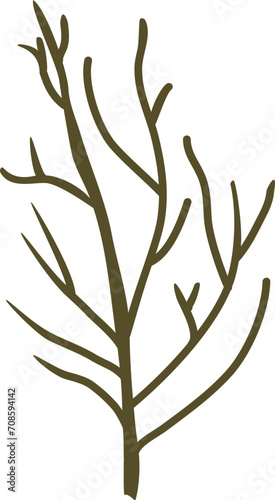 Trees silhouette green illustration on transparent background. 