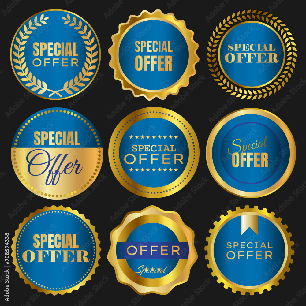Special Offer Badge sale gold blue collections