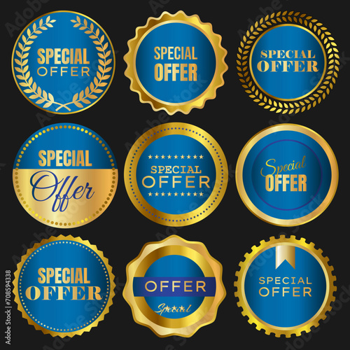 Special Offer Badge sale gold blue collections