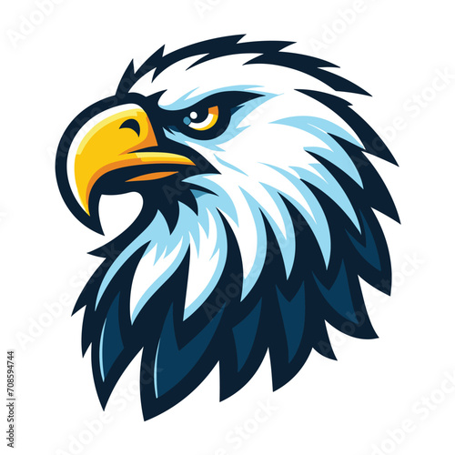 bird eagle hawk head logo mascot design vector illustration isolated on white background