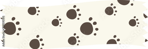 Cat washi tape on transparent background.