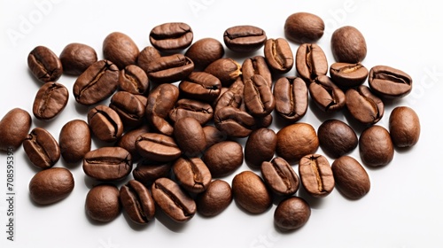 Coffee beans on a white background. Neural network AI generated art