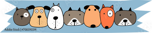 Dog washi tape on transparent background.
