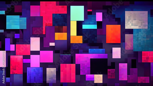 Wallpaper with abstract pixel mosaic illustration 4K