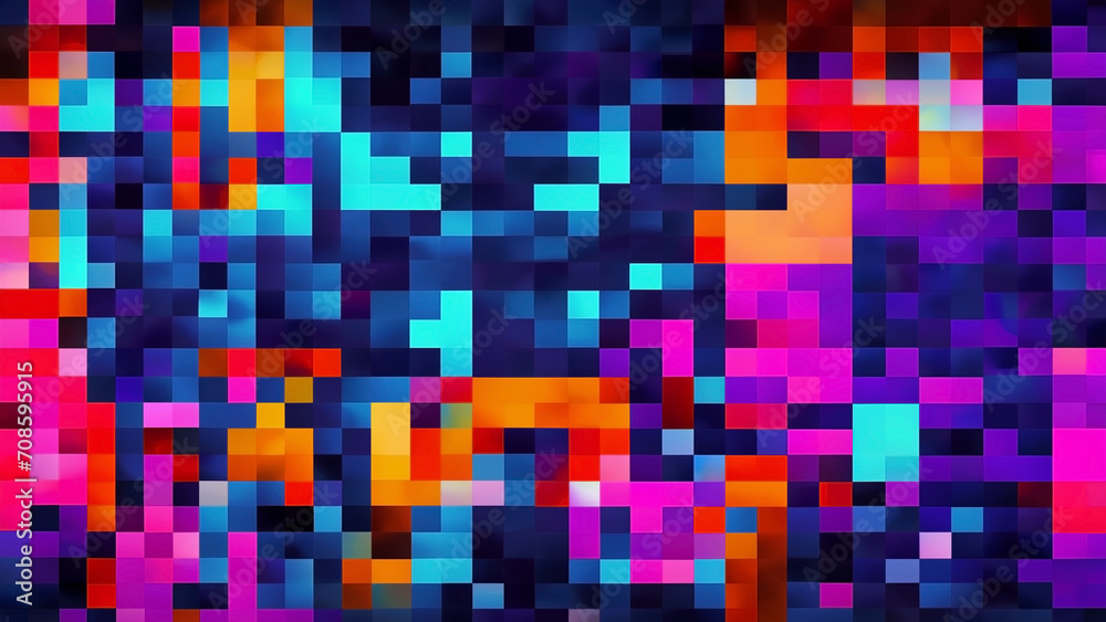 Wallpaper with abstract pixel mosaic illustration 4K