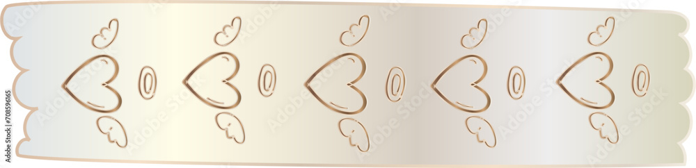 Heart washi tape on transparent background. Heart washi tape on transparent background.