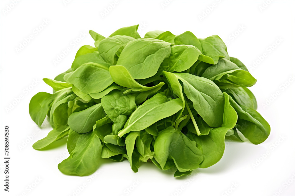 Mache (Lamb's Lettuce) isolated on white background created with Generative Ai Mache (Lamb's Lettuce) isolated on white background created with Generative Ai