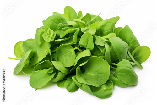 Mache (Lamb's Lettuce) isolated on white background created with Generative Ai