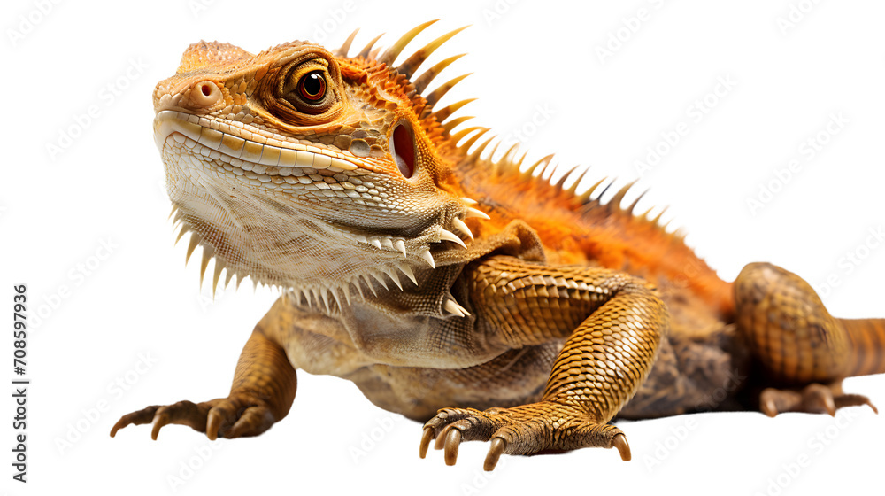 The intricate scales of a green iguana, a majestic terrestrial reptile, glisten in the sunlight as it stares intently, resembling a mystical dragon amidst the vibrant outdoor landscape The intricate scales of a green iguana, a majestic terrestrial reptile, glisten in the sunlight as it stares intently, resembling a mystical dragon amidst the vibrant outdoor landscape