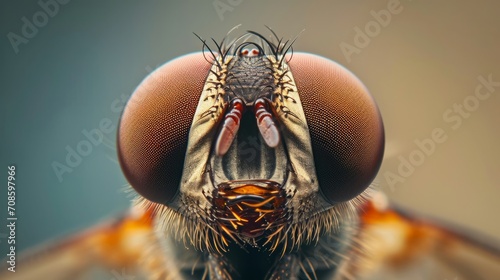 Close Up View of a Flys Head photo