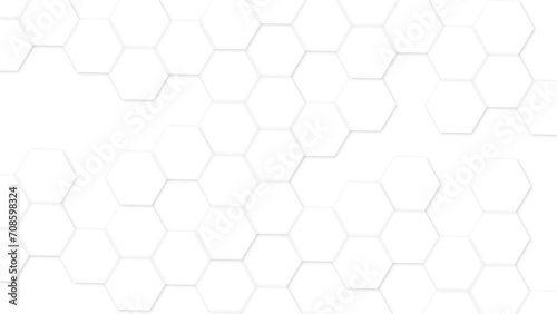 Abstract White Hexagonal Background. Abstract white honeycomb vector wallpaper with a hexagonal grid. technology mesh cell seamless pattern. photo