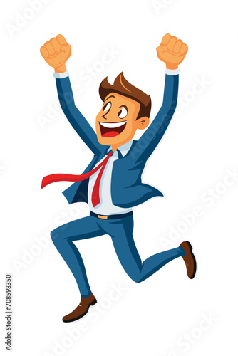 businessman jumping in the air