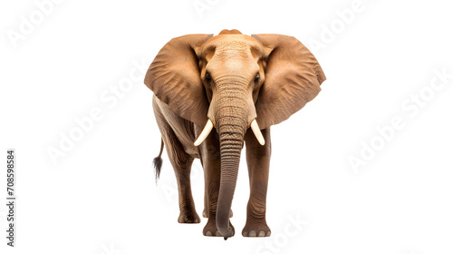 An elegant indian elephant stands tall, proudly displaying its magnificent tusks and large, delicate ears as a symbol of strength and grace in the wild