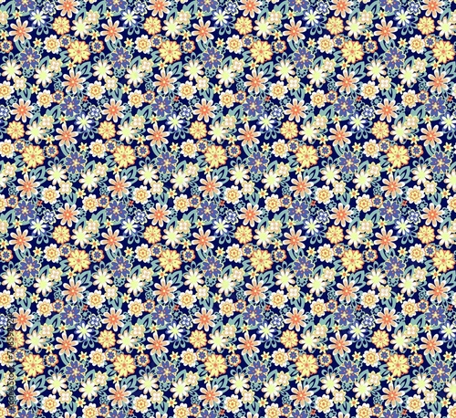 Fototapeta Naklejka Na Ścianę i Meble -  watercolor flowers repetition print