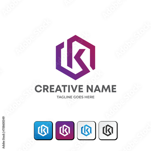 Simple minimal letter K premium vector logo