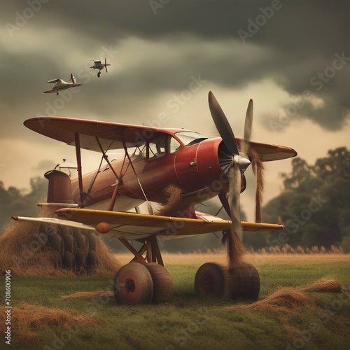 agricultural plane illustration background