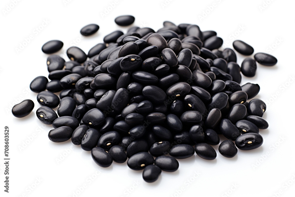 Black Bean isolated on white background created with Generative Ai Black Bean isolated on white background created with Generative Ai