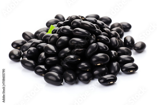 Black Bean isolated on white background created with Generative Ai