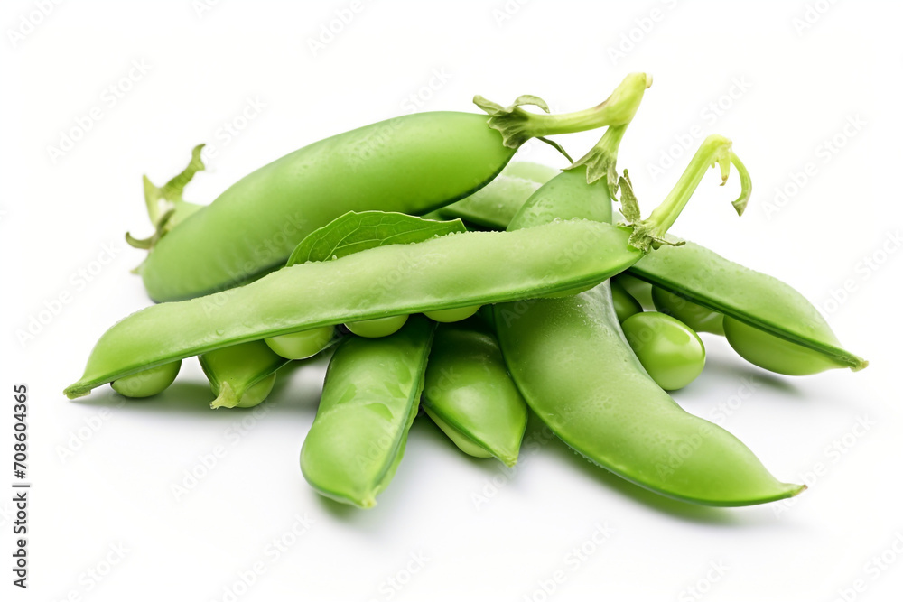Snow Pea isolated on white background created with Generative Ai Snow Pea isolated on white background created with Generative Ai