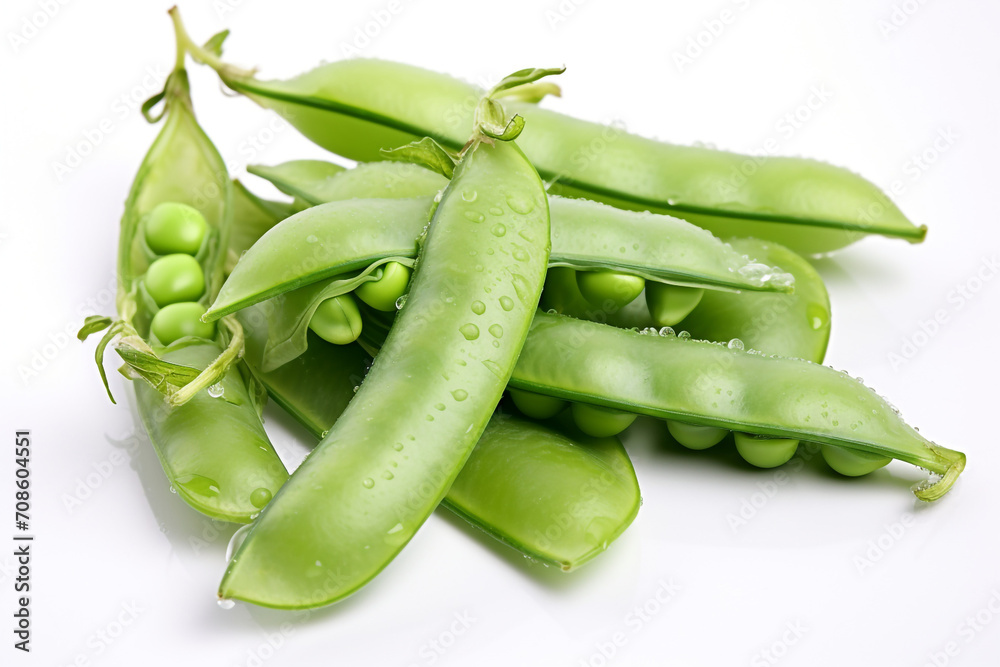 Snow Pea isolated on white background created with Generative Ai Snow Pea isolated on white background created with Generative Ai