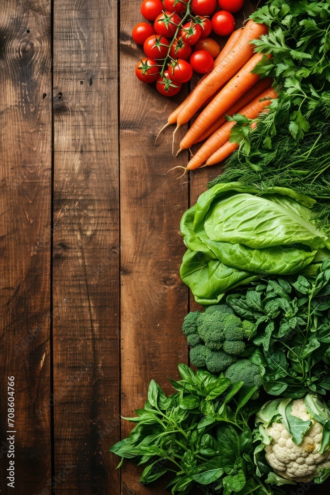 Farmer's Market Freshness Display: Spring's Bounty on Rustic Wood Farmer's Market Freshness Display: Spring's Bounty on Rustic Wood