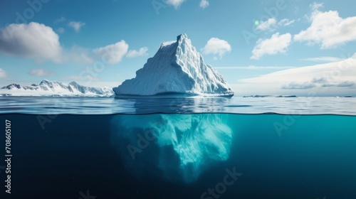 Large floating iceberg. A huge mountain of frozen ice in the ocean. Arctic beauty. © Vladimir