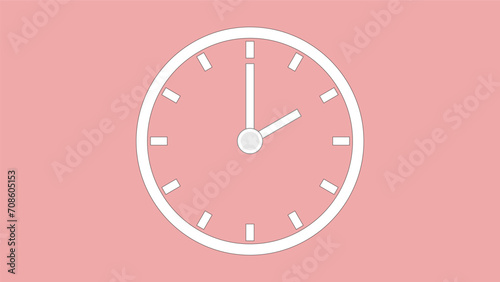 Clock icon 2hr  color code F0A8A8 arrow show 2 hour about 12.00 to 2.04. on the  background.