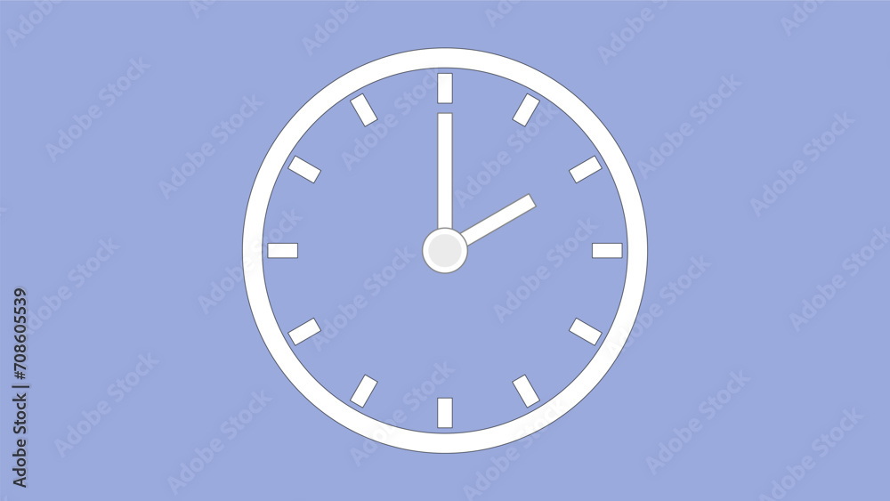Clock icon 2hr color code 9BAADD arrow show 2 hour about 12.00 to 2.07. on the background. Clock icon 2hr color code 9BAADD arrow show 2 hour about 12.00 to 2.07. on the background.