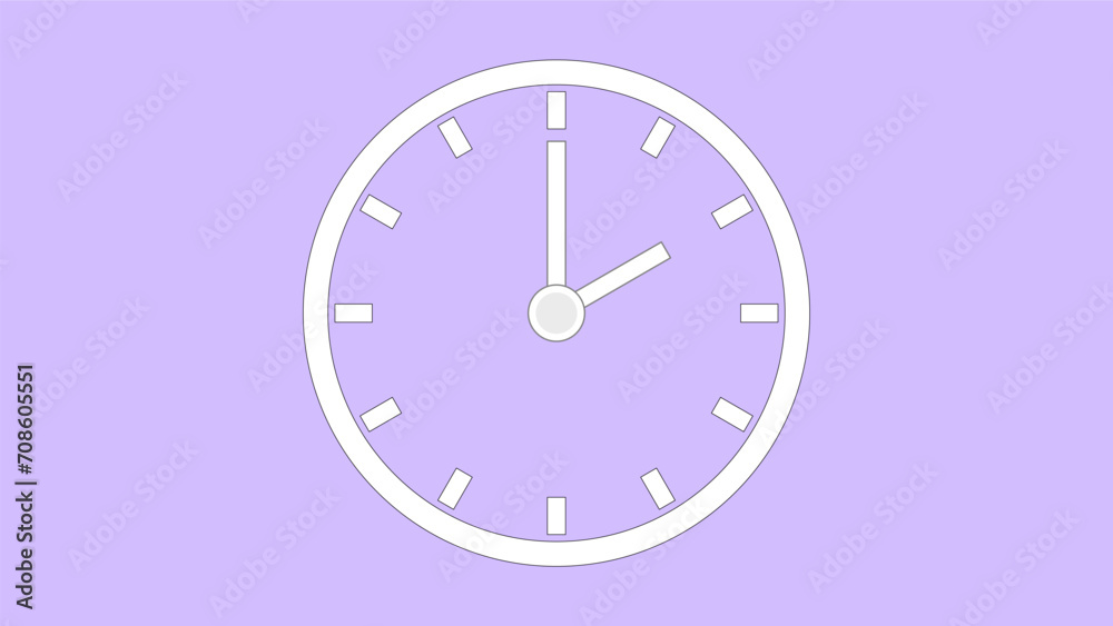 Clock icon 2hr color code D1BDFF arrow show 2 hour about 12.00 to 2.08. on the background. Clock icon 2hr color code D1BDFF arrow show 2 hour about 12.00 to 2.08. on the background.