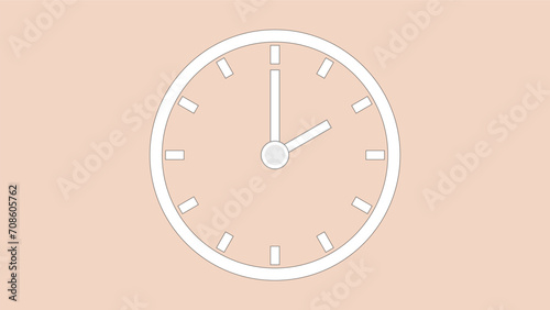 Clock icon 2hr  color code F2D5C3 arrow show 2 hour about 12.00 to 2.28. on the  background.