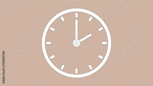 Clock icon 2hr  color code CFB4A4 arrow show 2 hour about 12.00 to 2.29. on the  background.