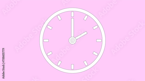 Clock icon 2hr  color code FFCCF9 arrow show 2 hour about 12.00 to 2.34. on the  background.