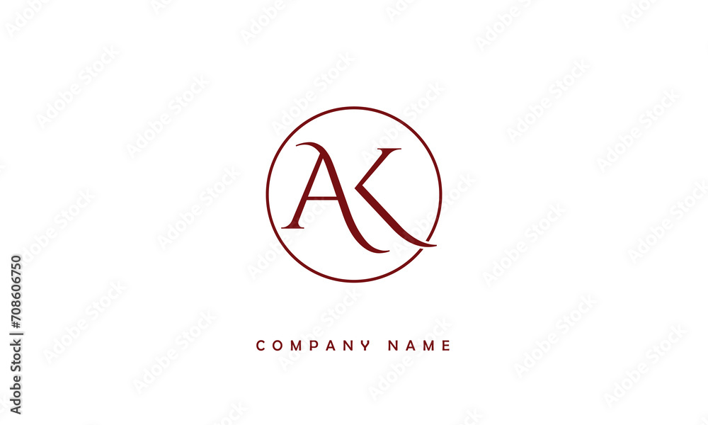 AK, KA, A, K Abstract Letters Logo Monogram AK, KA, A, K Abstract Letters Logo Monogram
