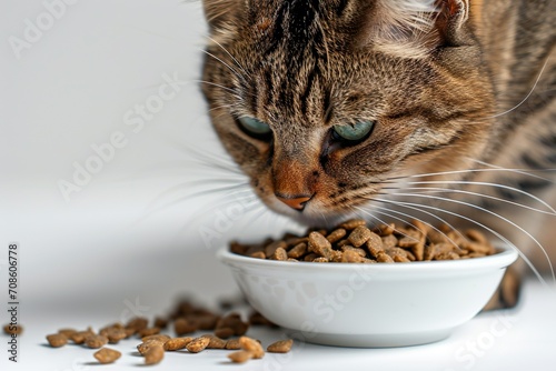 cat in front of cat food