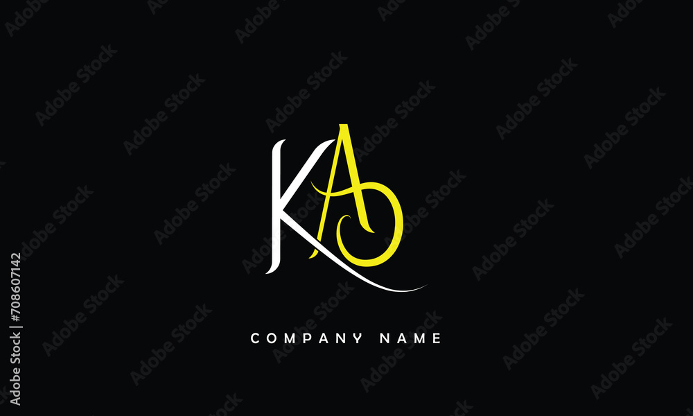 AK, KA, A, K Abstract Letters Logo Monogram AK, KA, A, K Abstract Letters Logo Monogram
