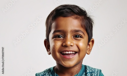 happy little indian boy, little child, children's emotions, portrait of children, children's happiness photo