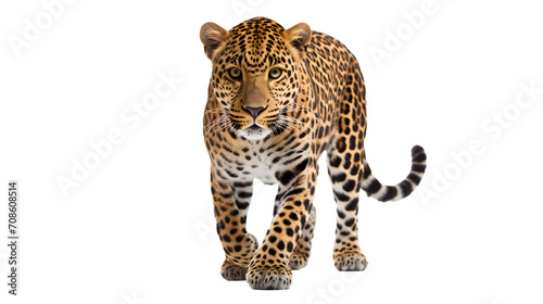 A majestic african leopard prowls through the darkness  its powerful presence and sleek fur embodying the untamed beauty of the wild