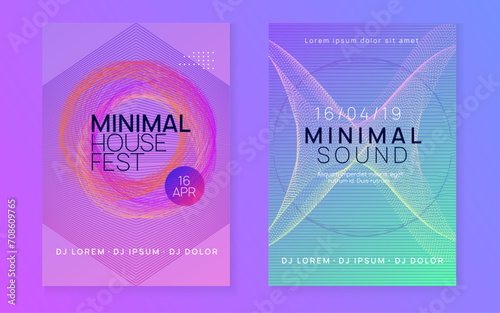 Neon flyer trance event. Techno dj party. Electro dance music. Electronic sound. Club fest poster.